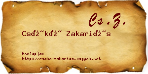 Csákó Zakariás névjegykártya